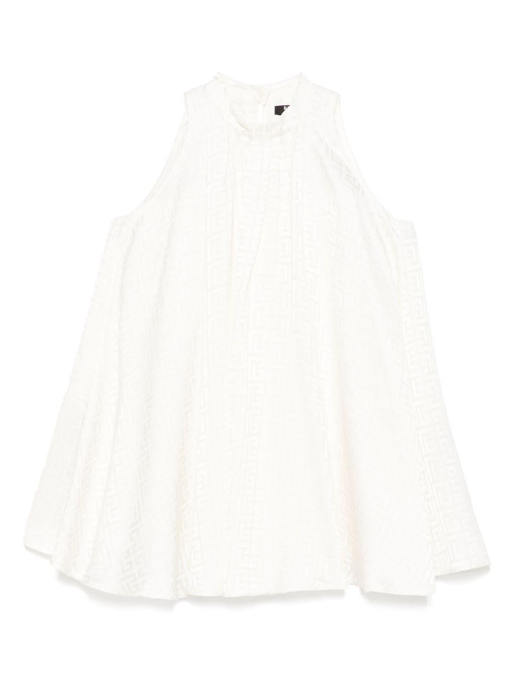 Abito avorio giro maniche logo monogram BW1D62S0192 102 BALMAIN KIDS 