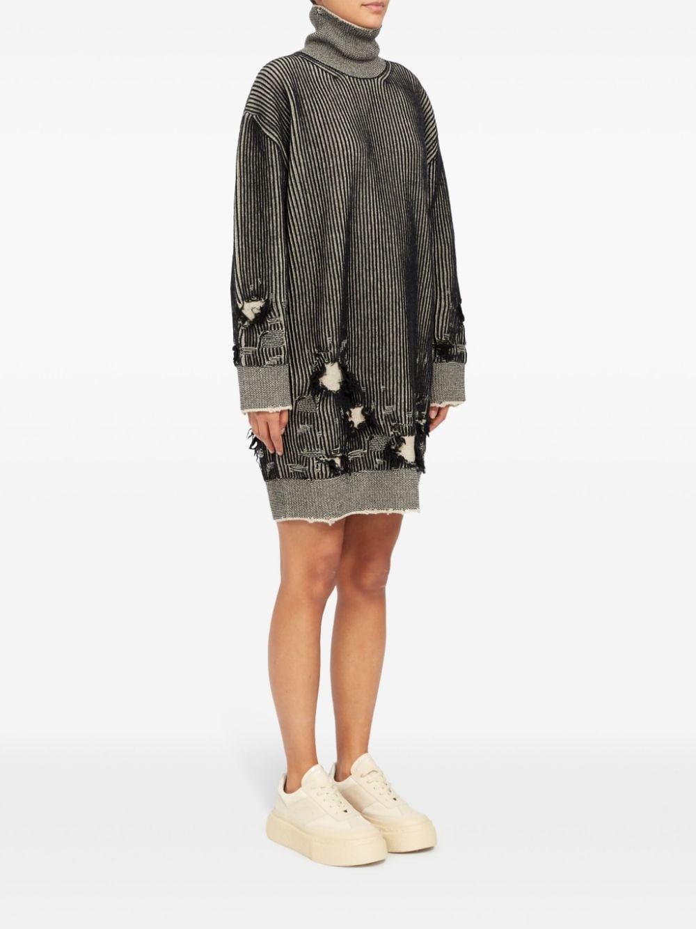 Abito a coste dettagli con strappi lana S62DA0031M13076 961 MM6 MAISON MARGIELA 