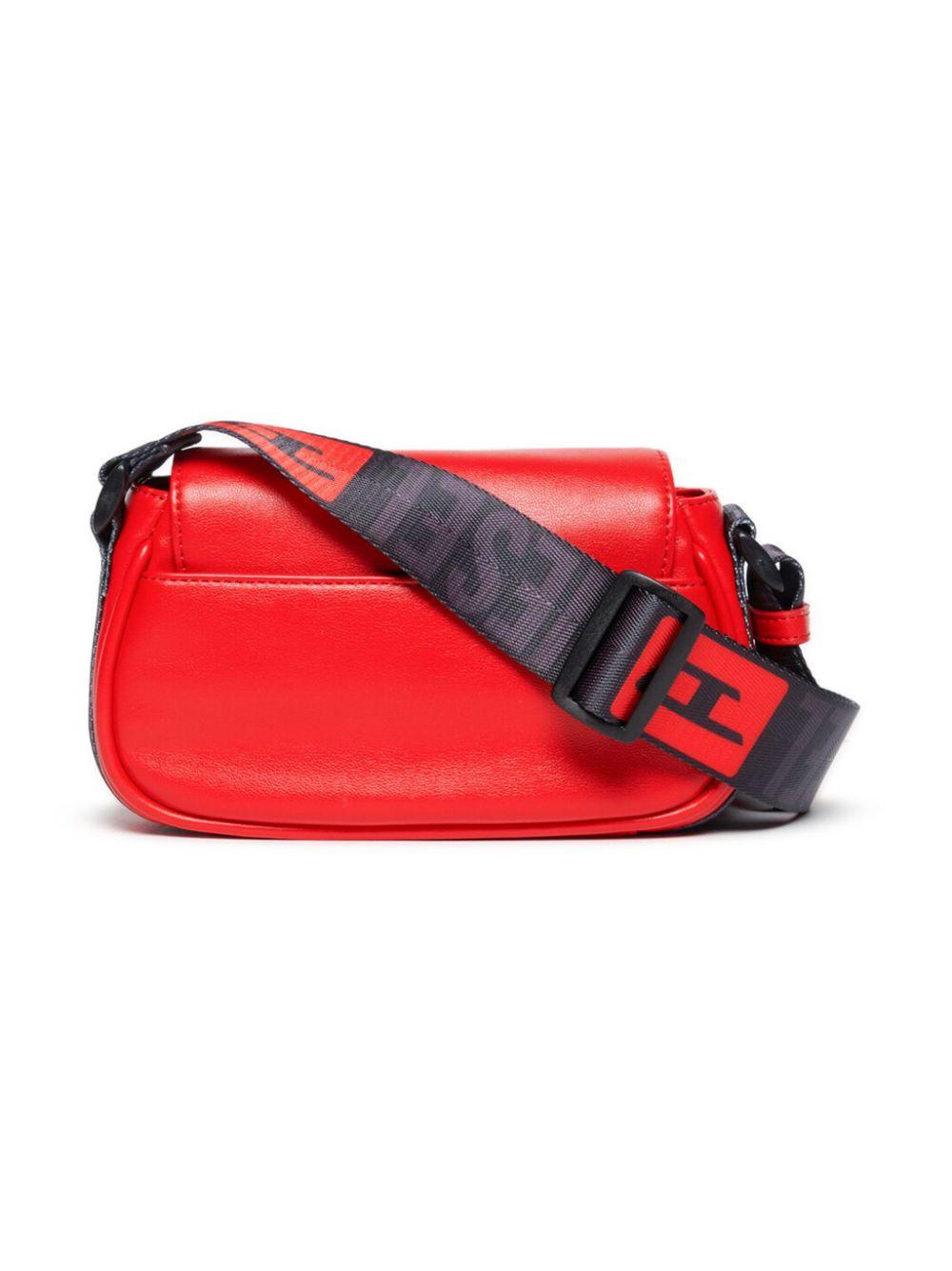Borsa in pelle rossa tracolla logata
