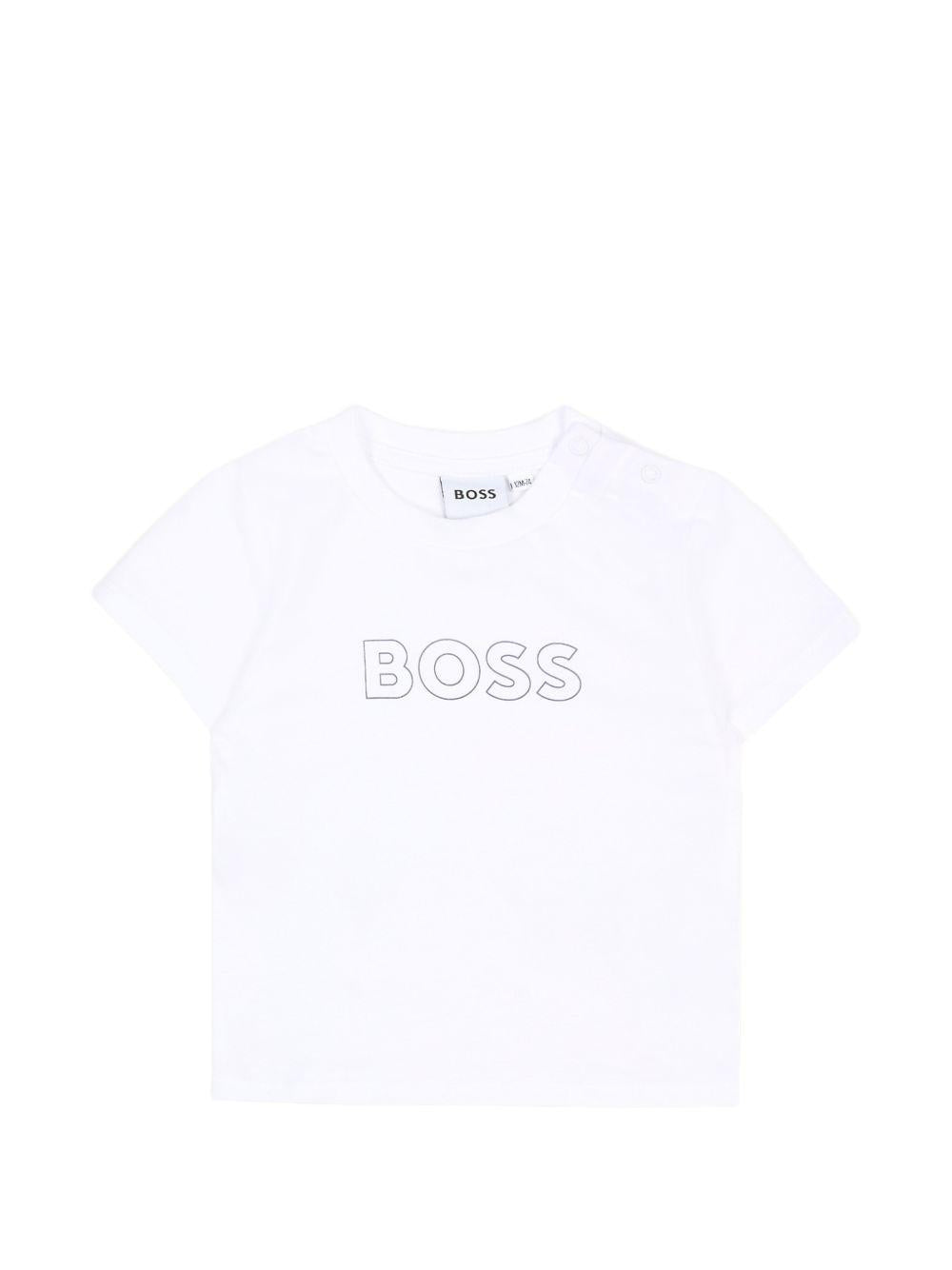 Tuta in cotone con felpa con cappuccio J53051 849 BOSS KIDSWEAR 