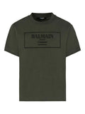 T-shirt Verde con Logo Ricamato