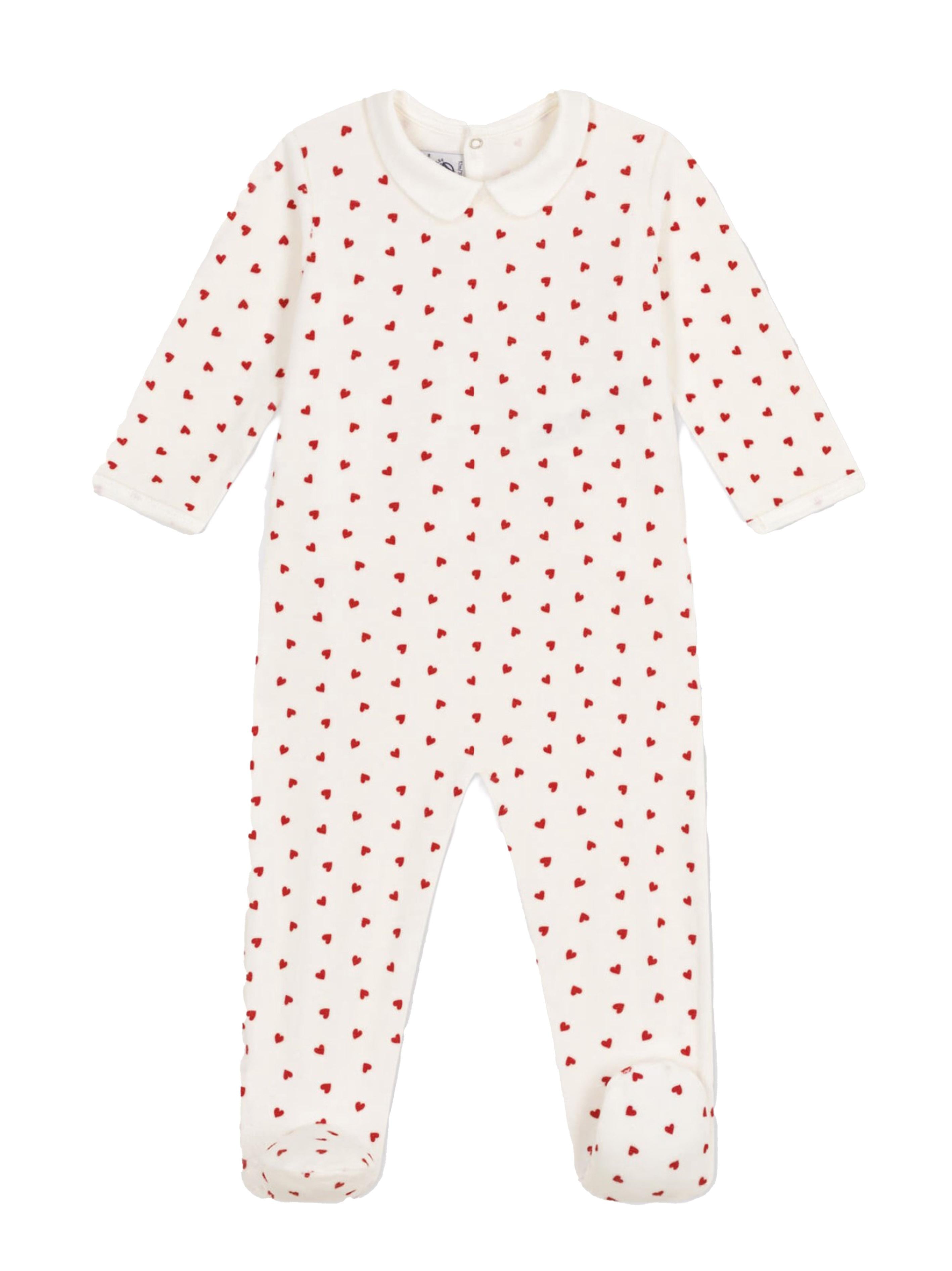 Tutina a calzino con fantasia cuori all-over A0B54 01 PETIT BATEAU KIDS 