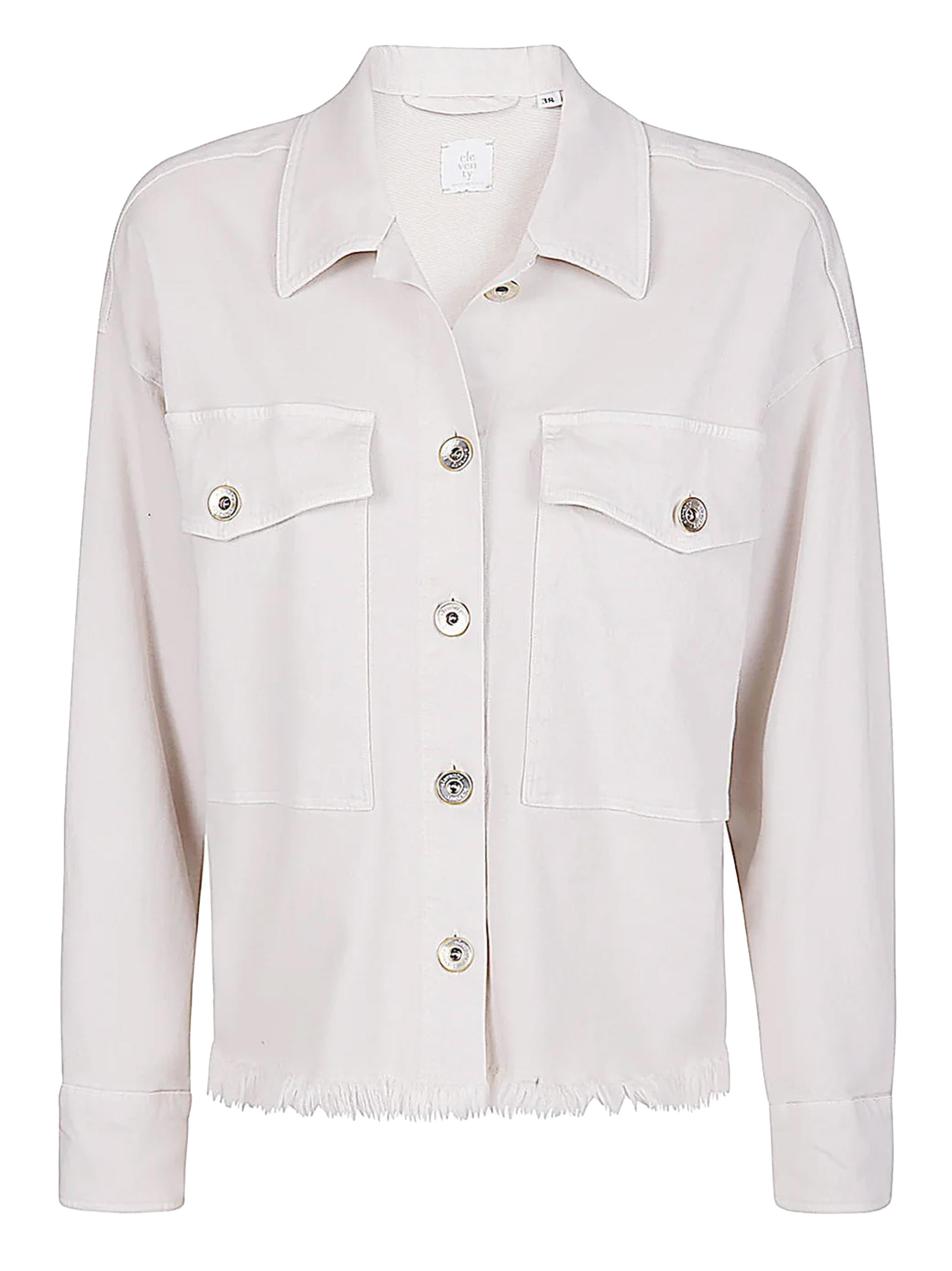 CAMICIA OVER FRANGIATA DOPPIO TASCONE SABBIA I80CAMI11TET0I024 02 ELEVENTY 