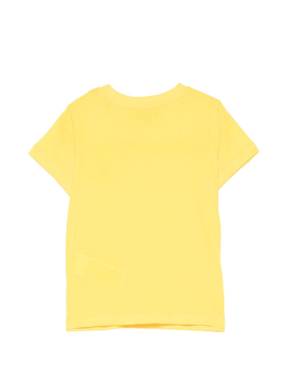 T-shirt in cotone girocollo HUM05OLAA03# 50577 MOSCHINO KIDS 