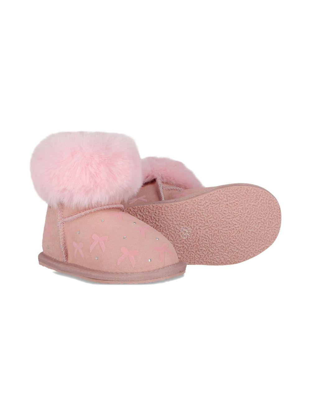 Stivali con Fiocco e Finiture in Pelliccia 83F0006702 091C MONNALISA KIDS 
