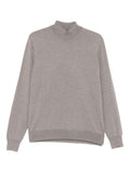 Beige turtleneck sweater with long sleeves