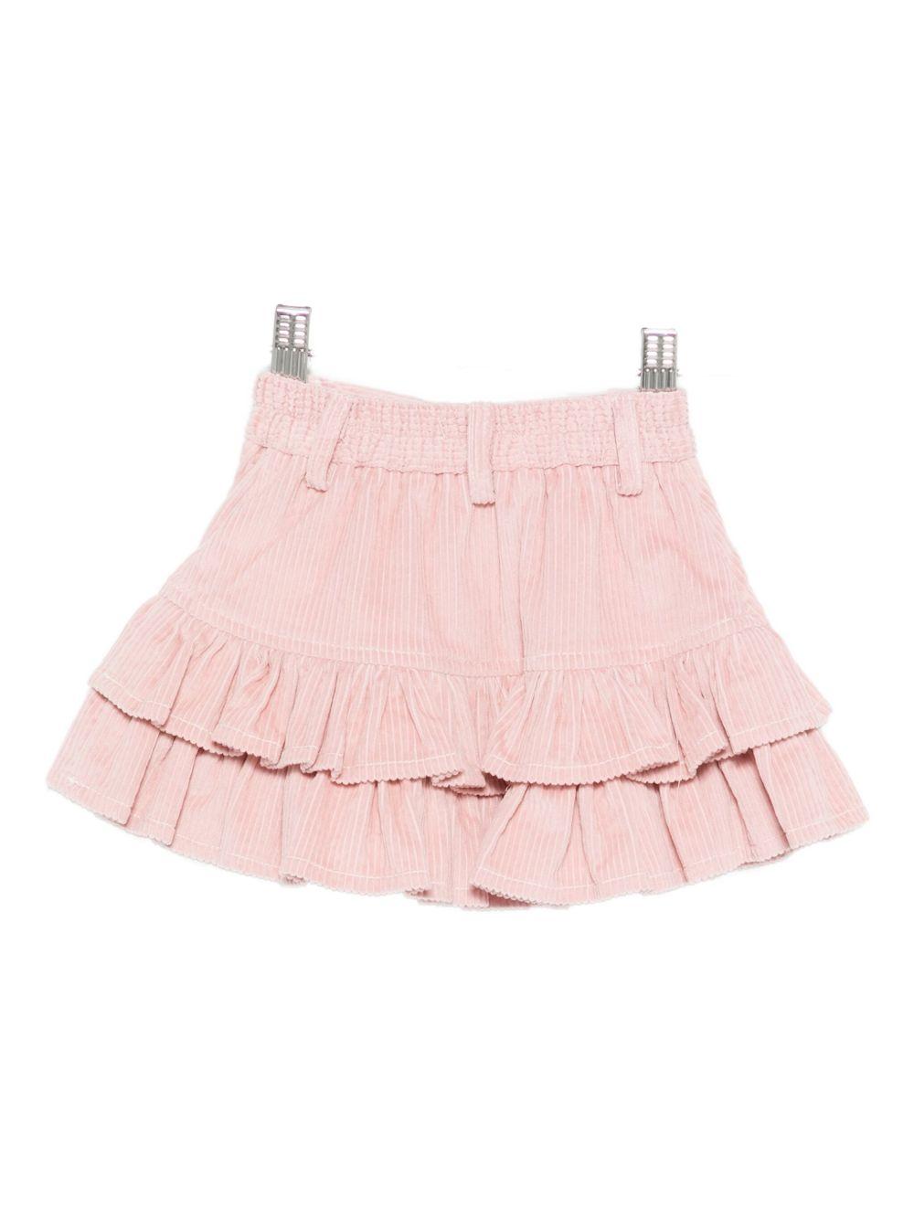 Gonna rosa a coste con tasche frontali 37F7006852 0090 MONNALISA KIDS 