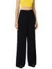 Pantalone dritto nero con bottone placca