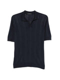 Polo in maglia a coste colletto a camicia