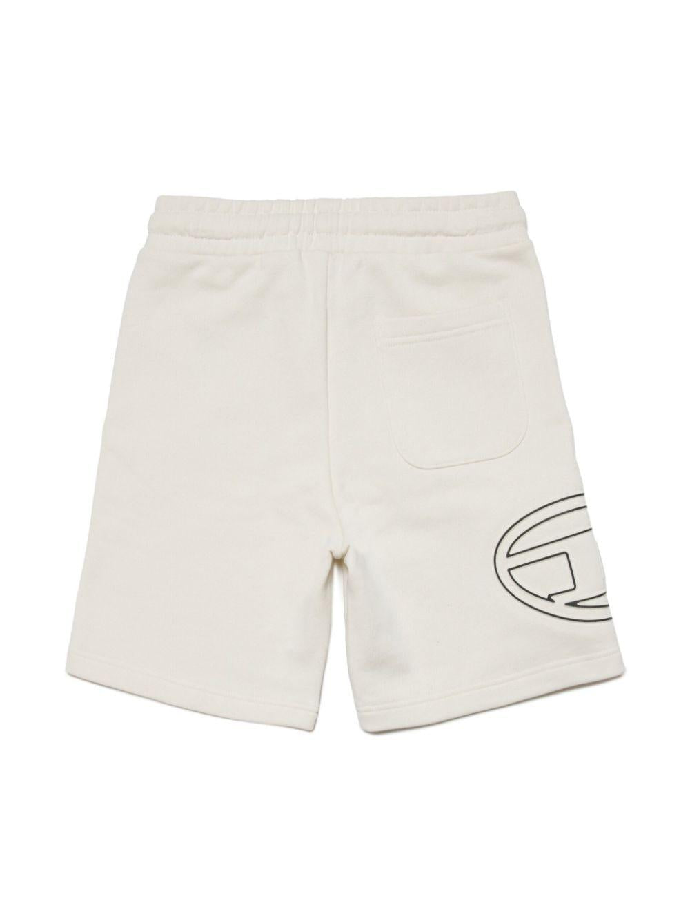 Short bianco panna logo gamba