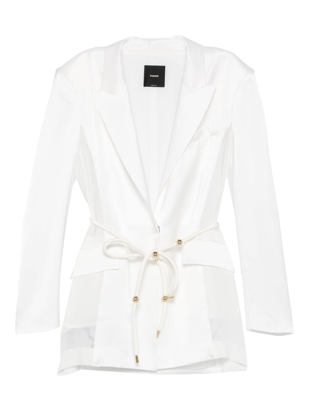 Giacca doppiopetto con cintura in corda 105604A2RA Z04 PINKO 