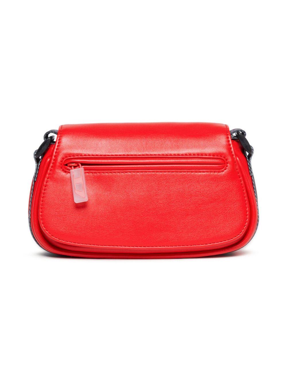 Borsa in pelle rossa tracolla logata
