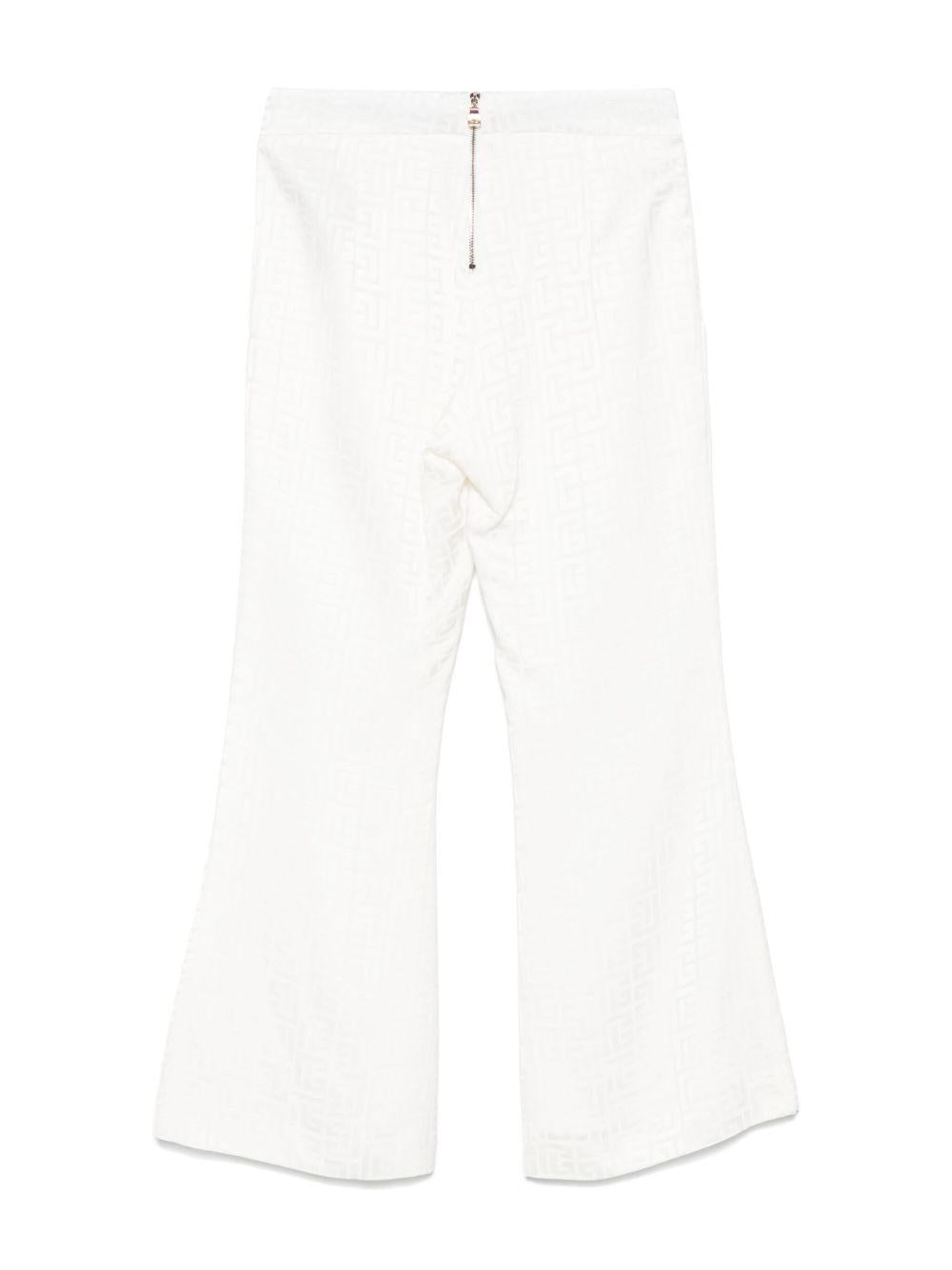 Pantalone avorio logo monogram all-over