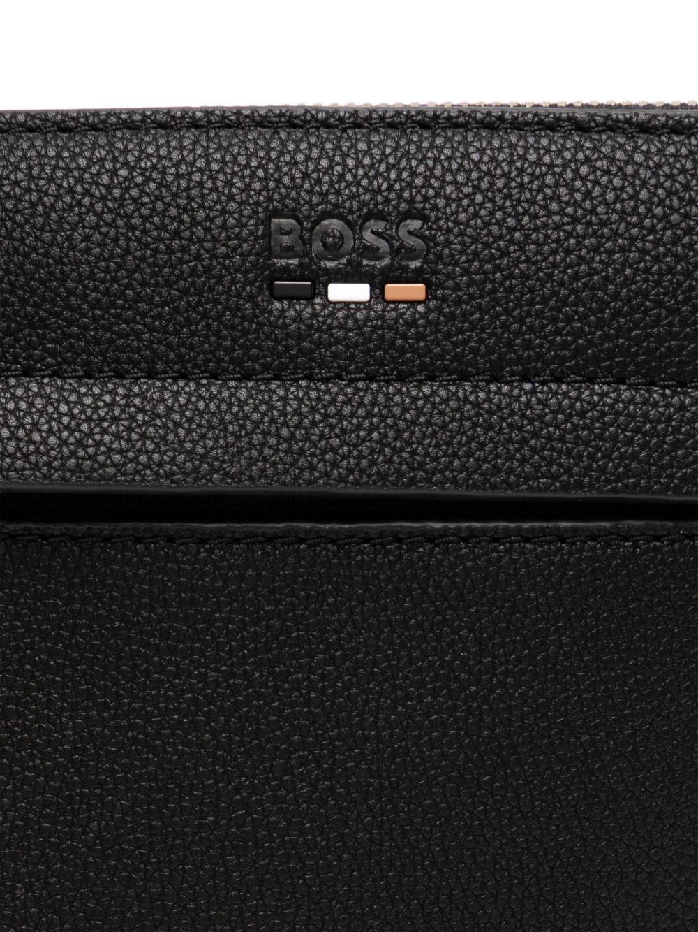 Borsa Messenger Nera con Logo Inciso 50536477 001 BOSS 