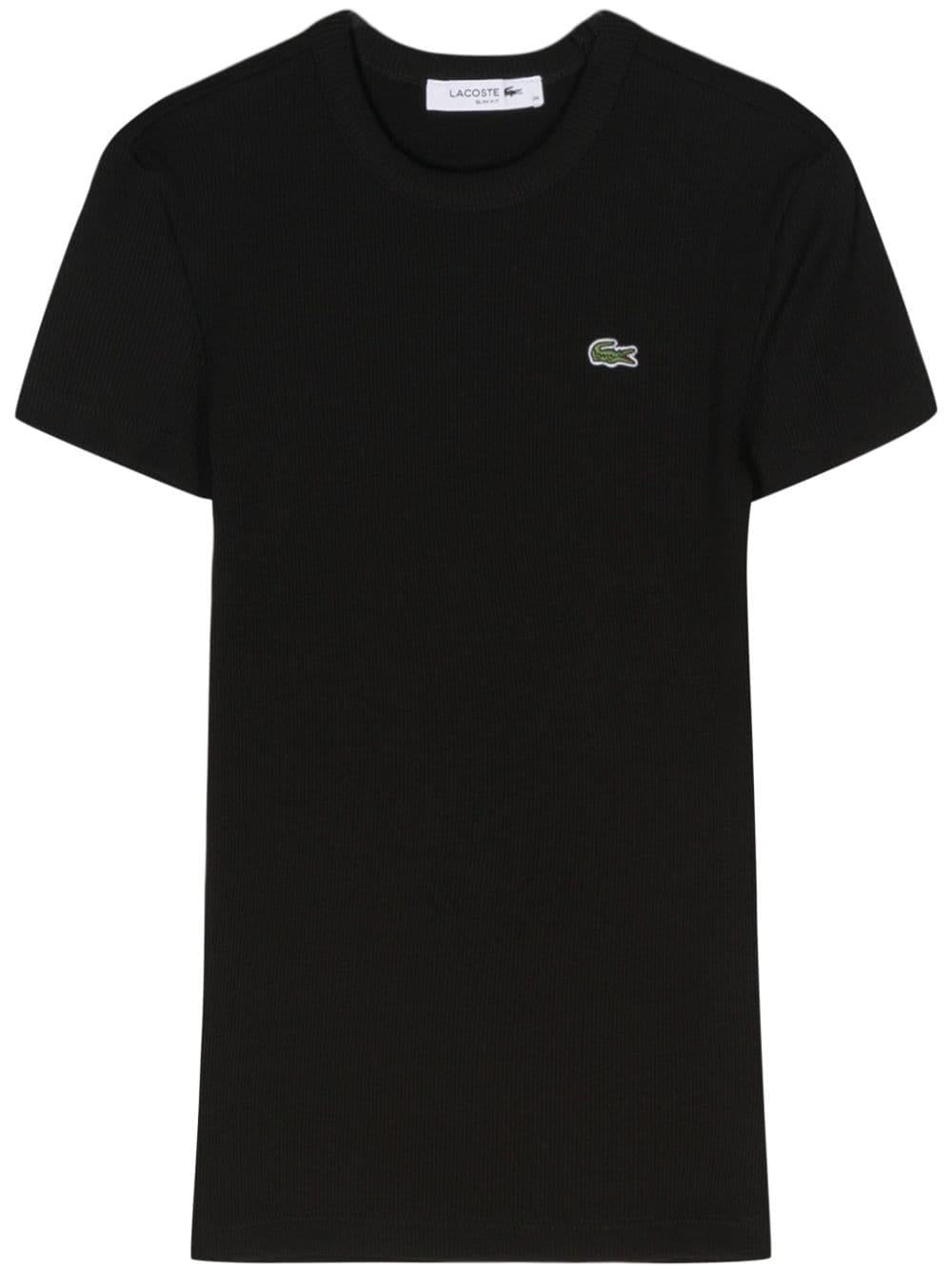 T-shirt nera mini logo ricamo TF5538 031 LACOSTE 