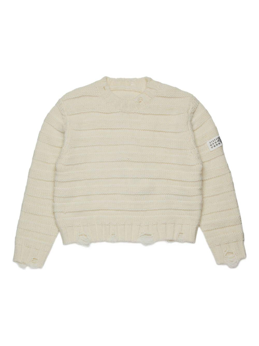 Maglione con applicazione logo M60880MM06P M6101 MM6 MAISON MARGIELA KIDS 