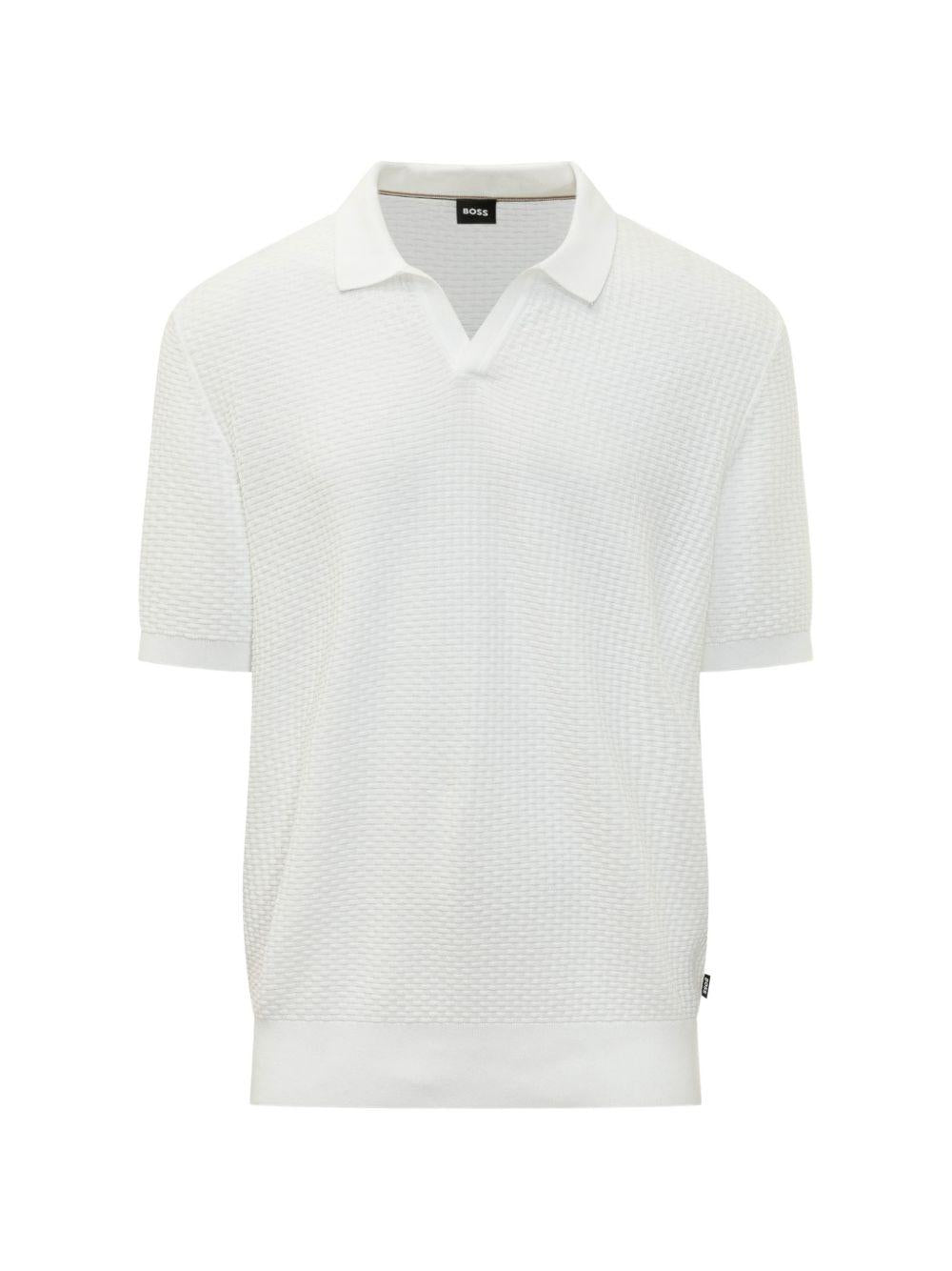 T-shirt in cotone con scollo a V 50561613 100 BOSS 