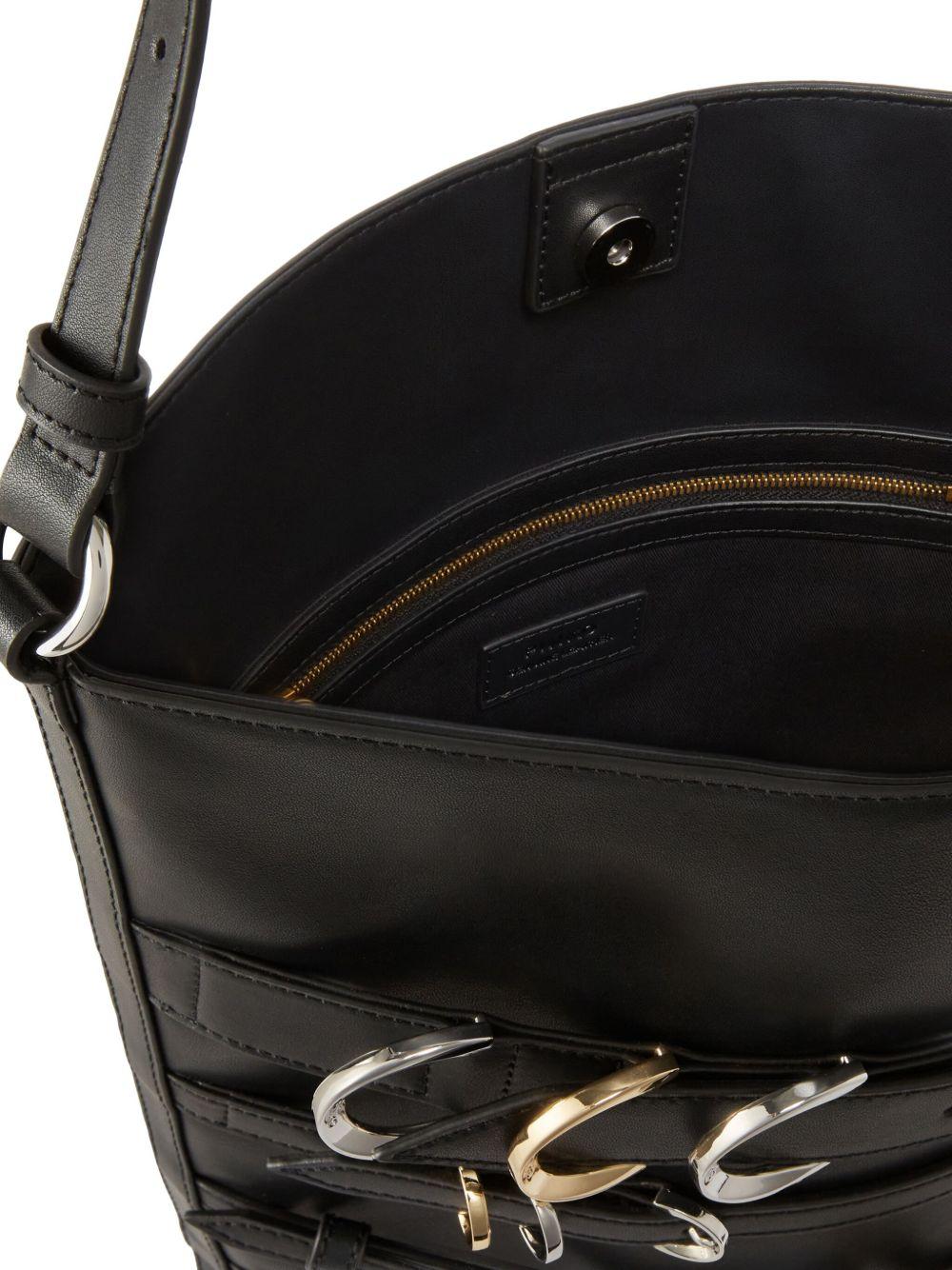 Borsa Secchiello belts nera