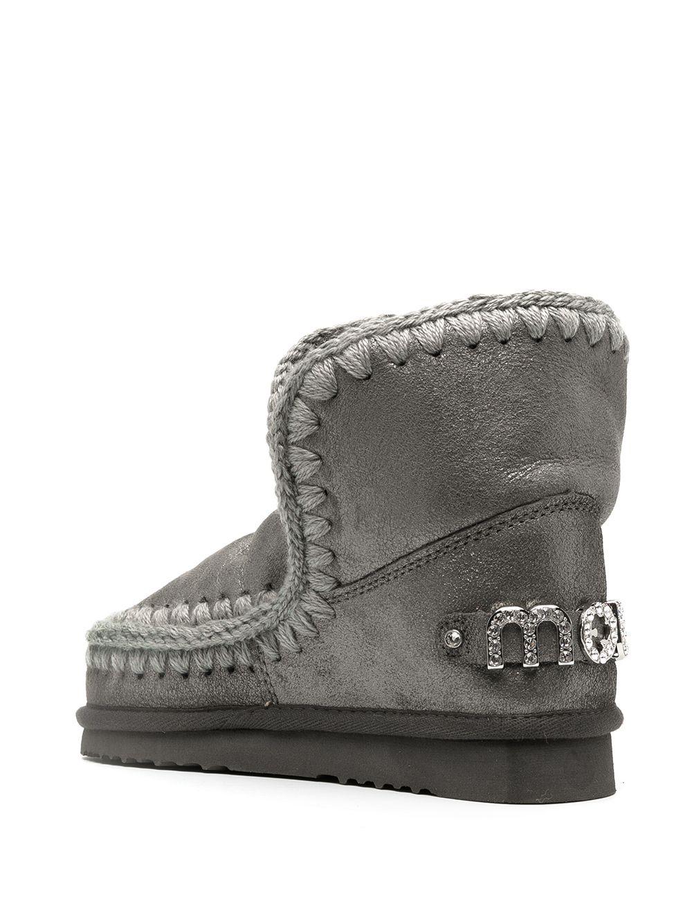 Stivale eskimo 18 logo grigio strass
