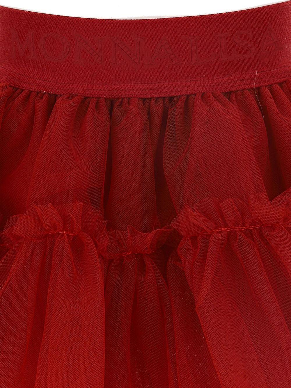 Tutu rubino con logo e cintura 37FGONT9945 0043 MONNALISA KIDS 