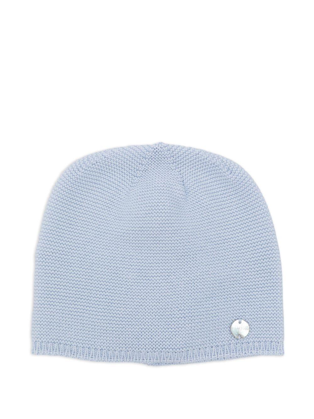 Cappello in maglia celeste