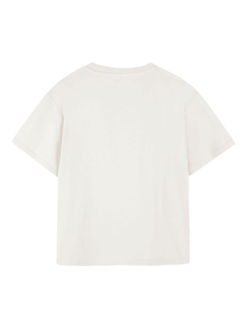T-shirt bianco sporco con stampa Tiger Head K61505 117 KENZO KIDS 