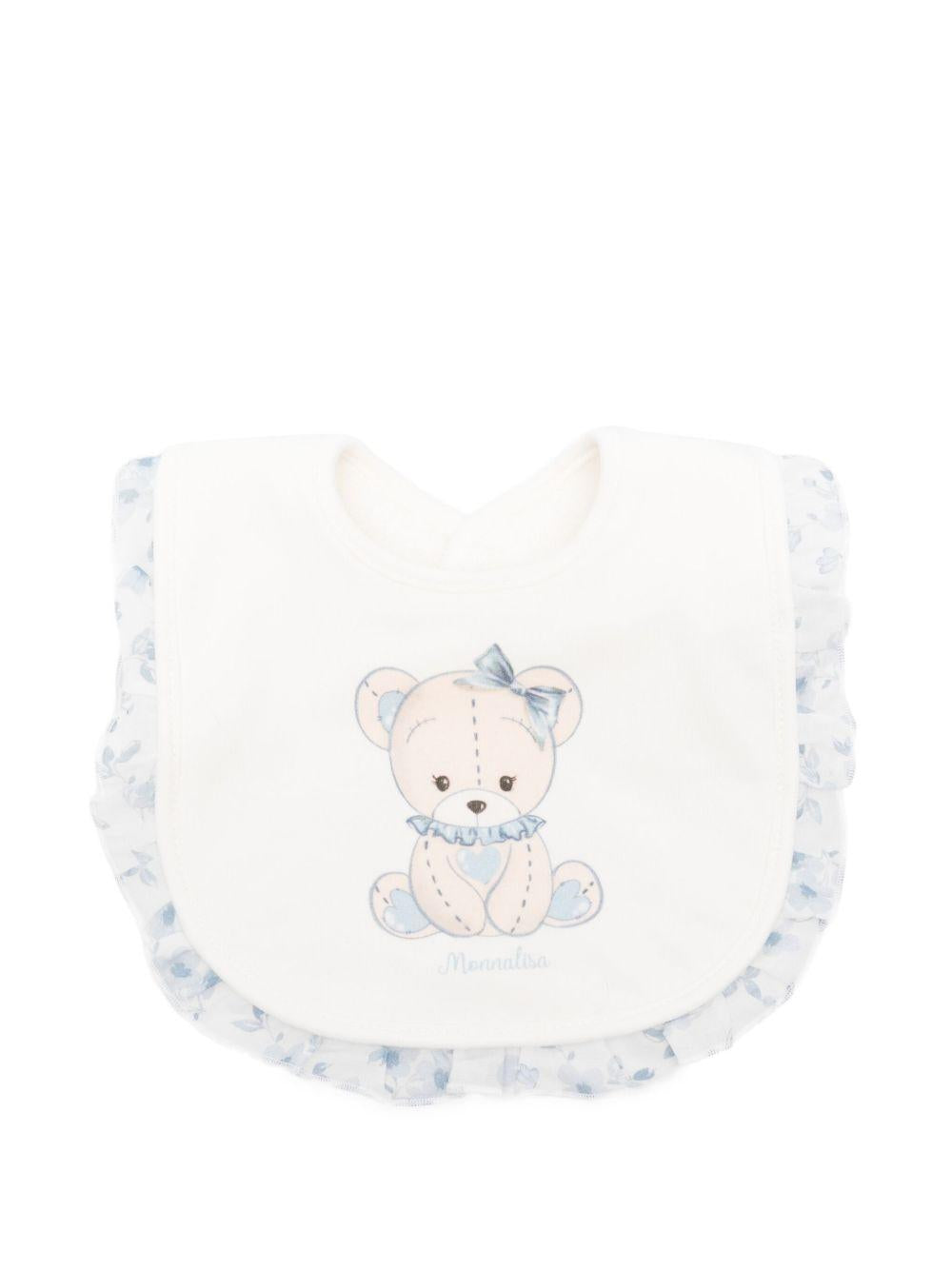 Bavaglino Neonato con Stampa Orsetto e Ruches 35F012NP6000 0151 MONNALISA KIDS 