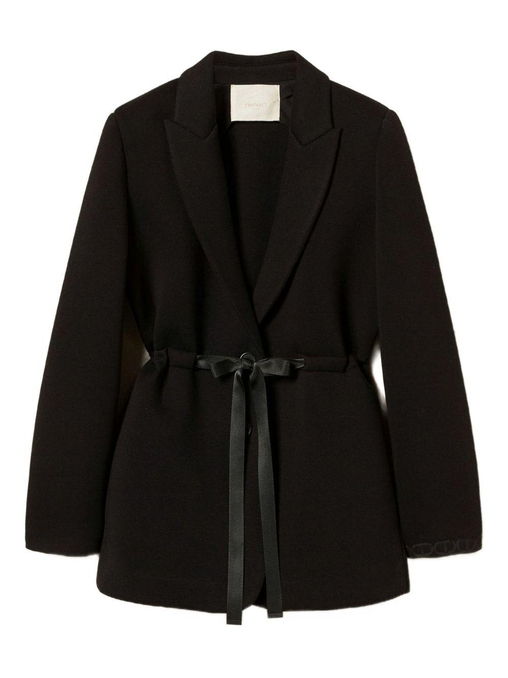Blazer Donna Nero con Cintura 252TP2190 00006 TWINSET 