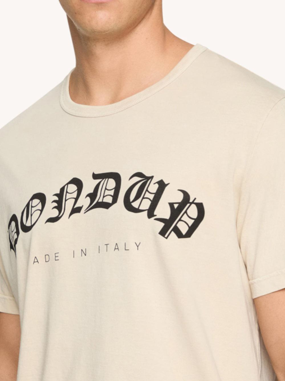 T-shirt beige logo frontale US198JF0335UIT6 010 DONDUP 