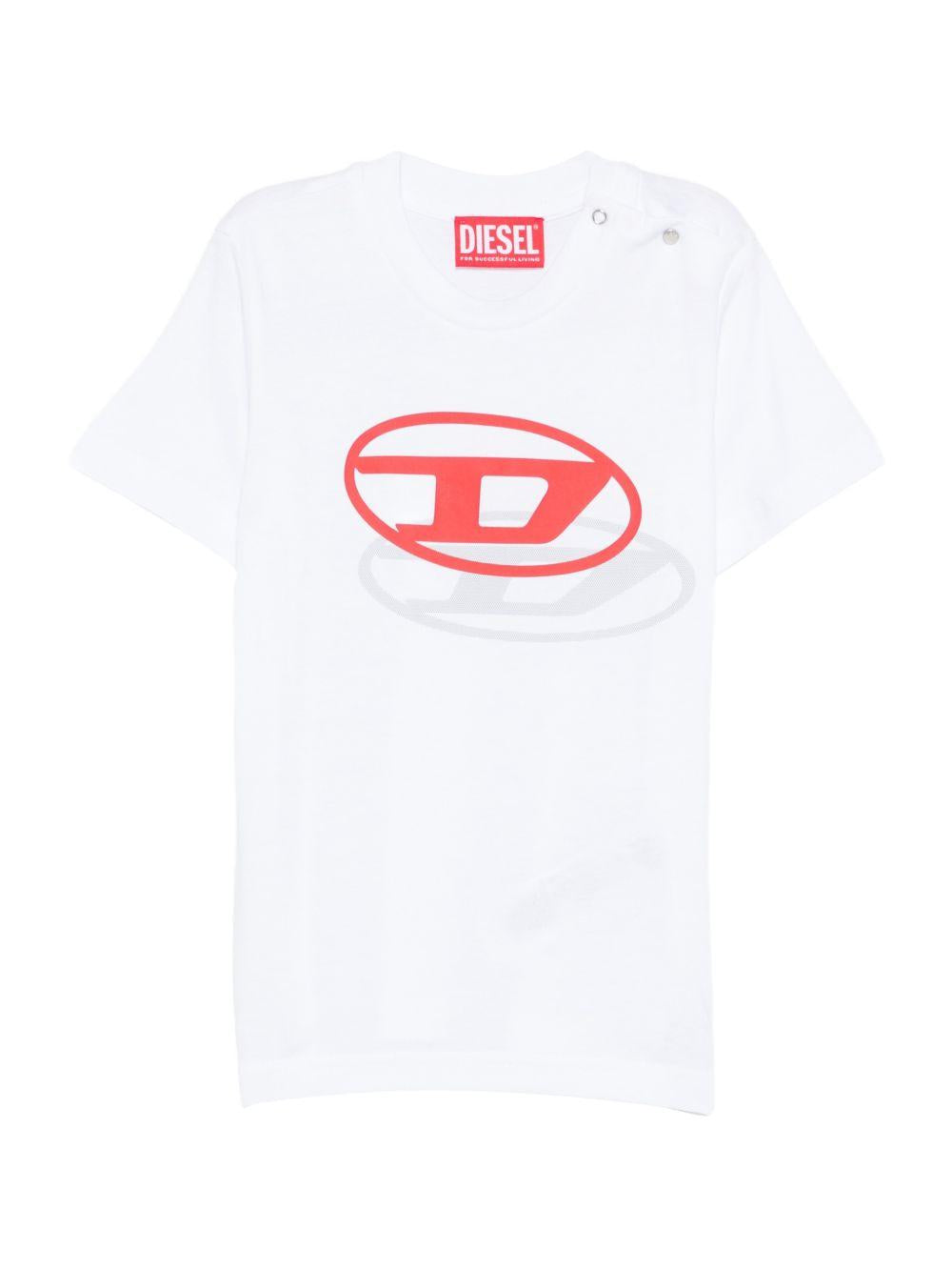 T-shirt in cotone con bottoni a pressione K007650GRAI K100 DIESEL KIDS 