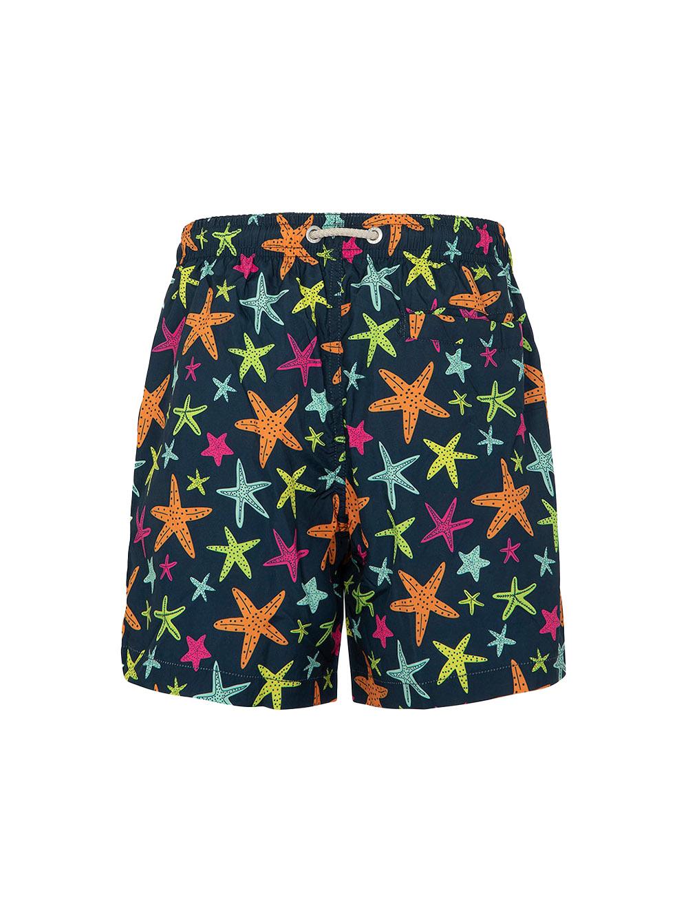 Costume boxer blu con fantasia stelle marine