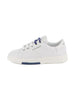 Sneakers in Pelle con Logo Goffrato e Lacci a Contrasto
