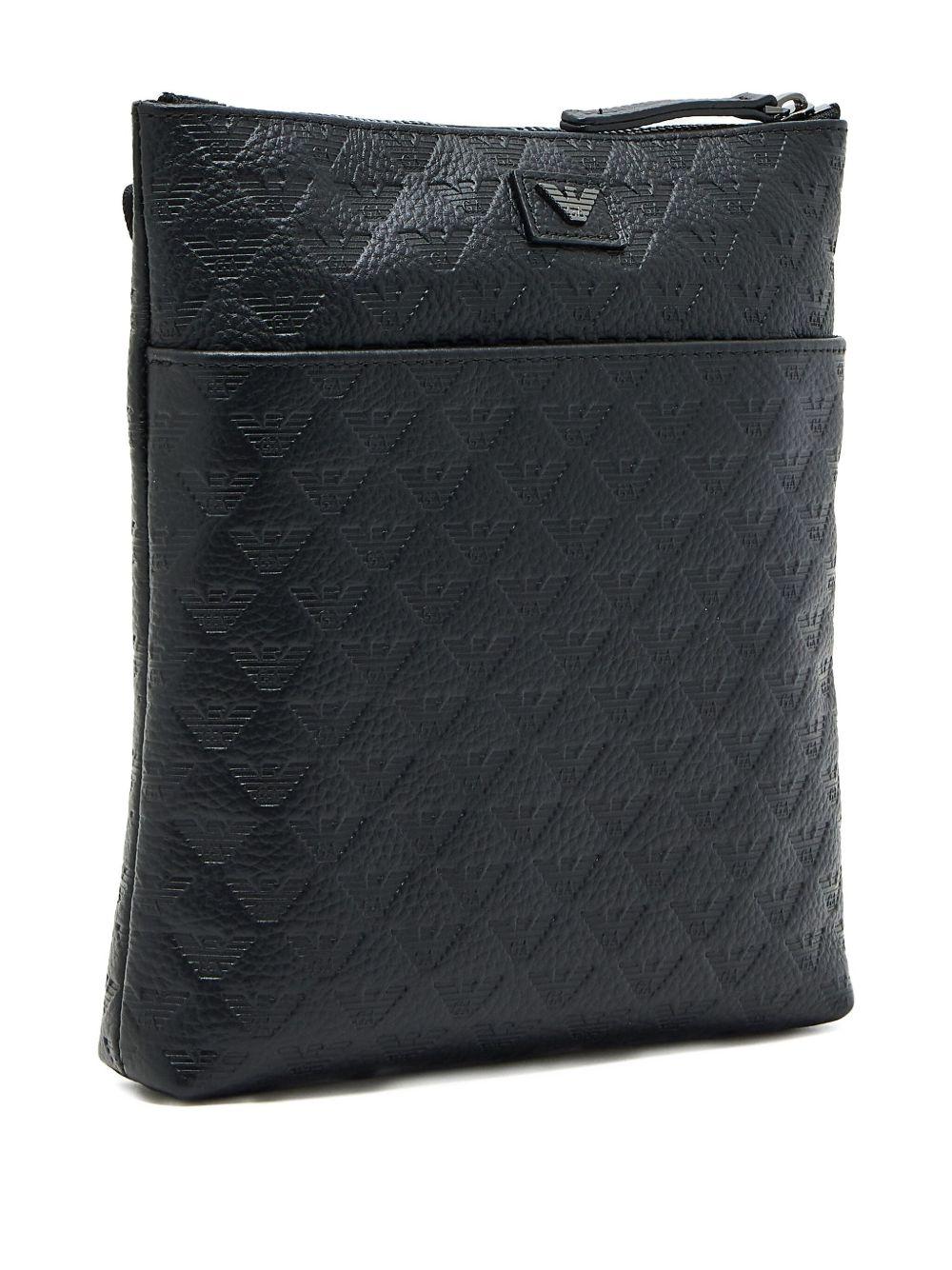Tracolla nera con logo in rilievo e chiusura con zip EM001688AF14774 UC001 EMPORIO ARMANI 