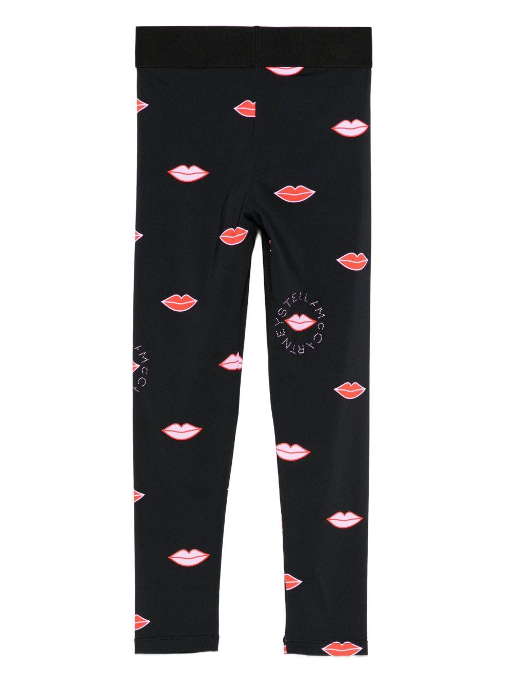 Leggings Neri per Bambini con Stampa Labbra TX6E50Z3399 930MC STELLA MCCARTNEY KIDS 