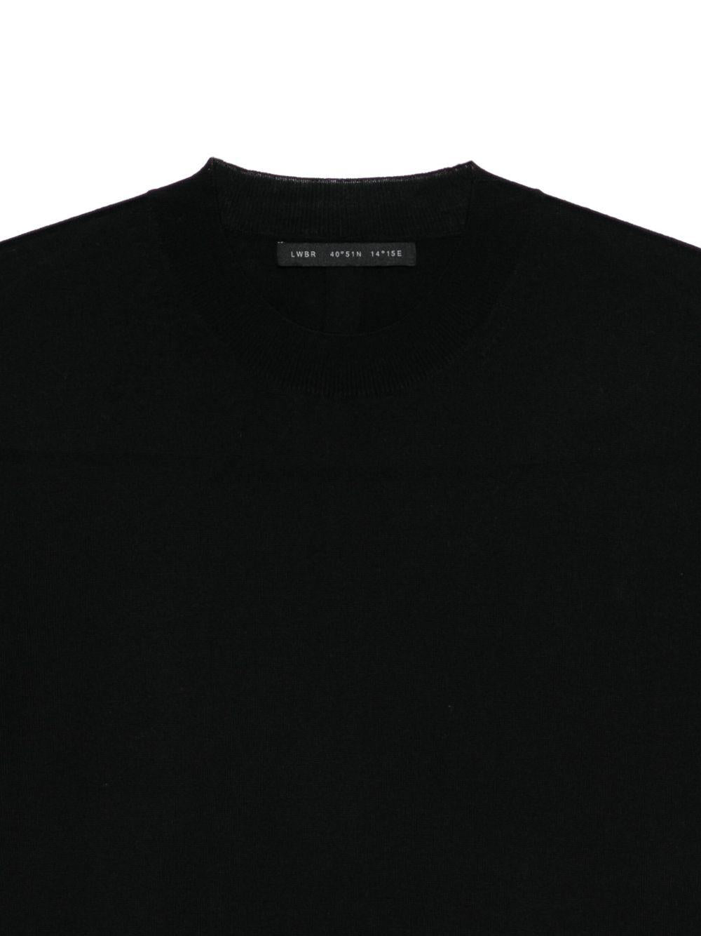 T-shirt nera con girocollo e maniche corte L1MFW25266726 D001 LOW BRAND 