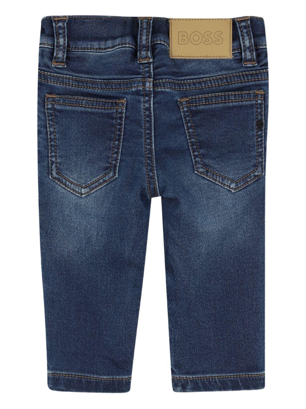 Jeans a vita alta con cinque tasche J52857 Z78 BOSS KIDSWEAR 