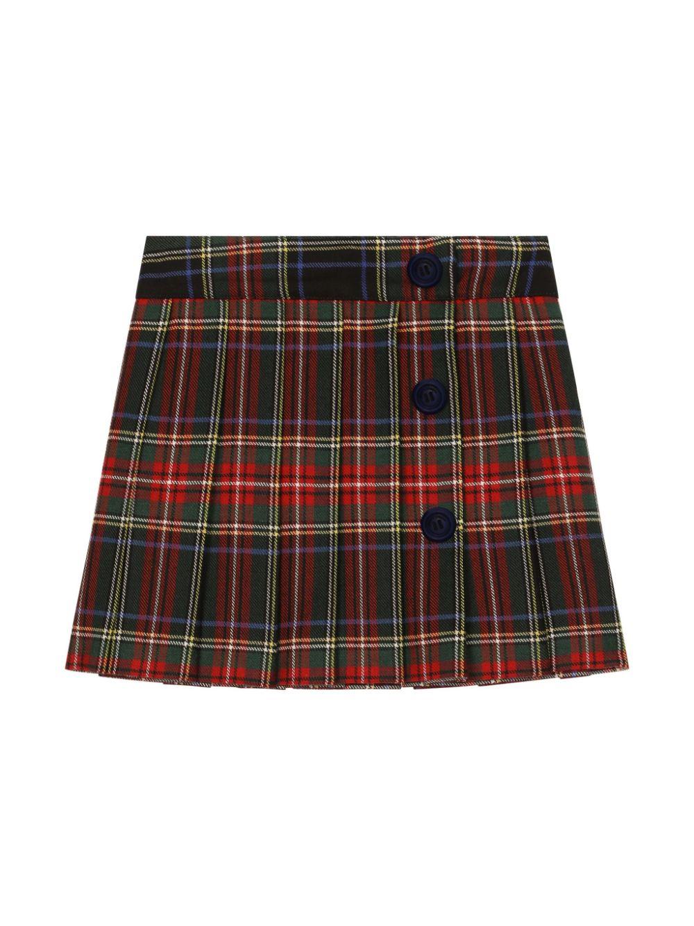 Gonna a quadri rossa/multicolor lana