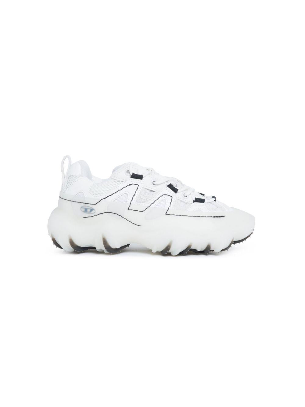 Sneakers bianche con profili a contrasto