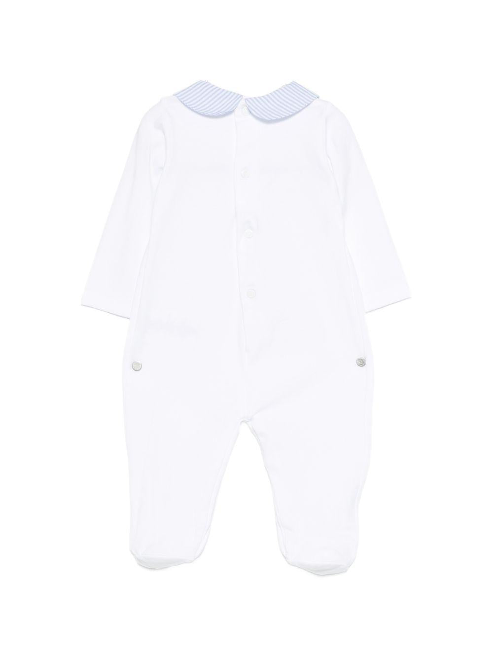 Tutina in cotone con colletto a righe E26126 BIANCO NANAN KIDS 
