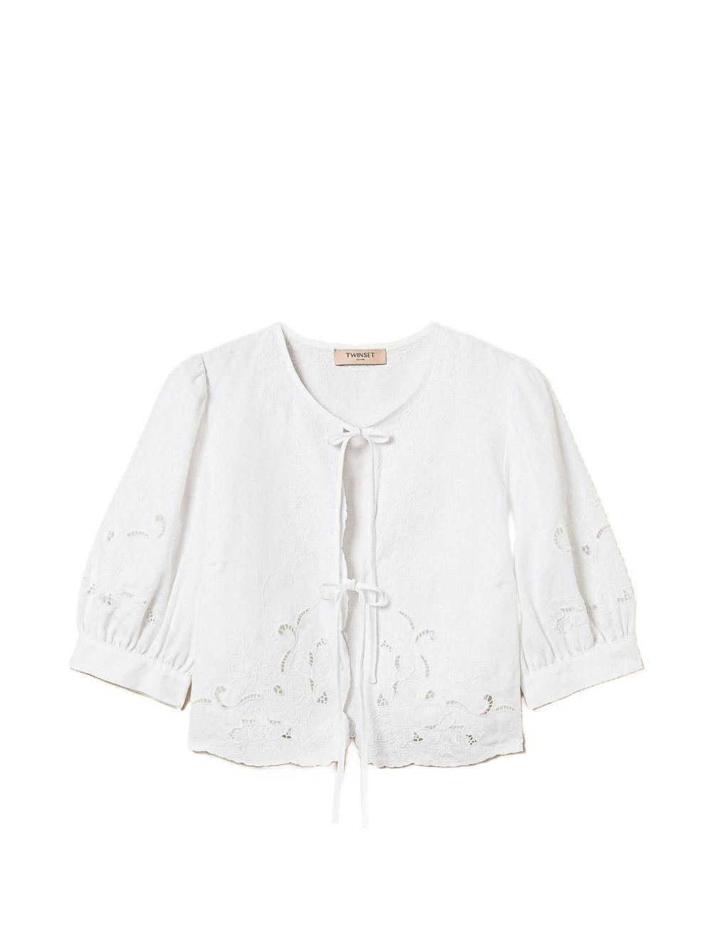 Camicia in lino con ricami 261TT2120 00001 TWINSET 