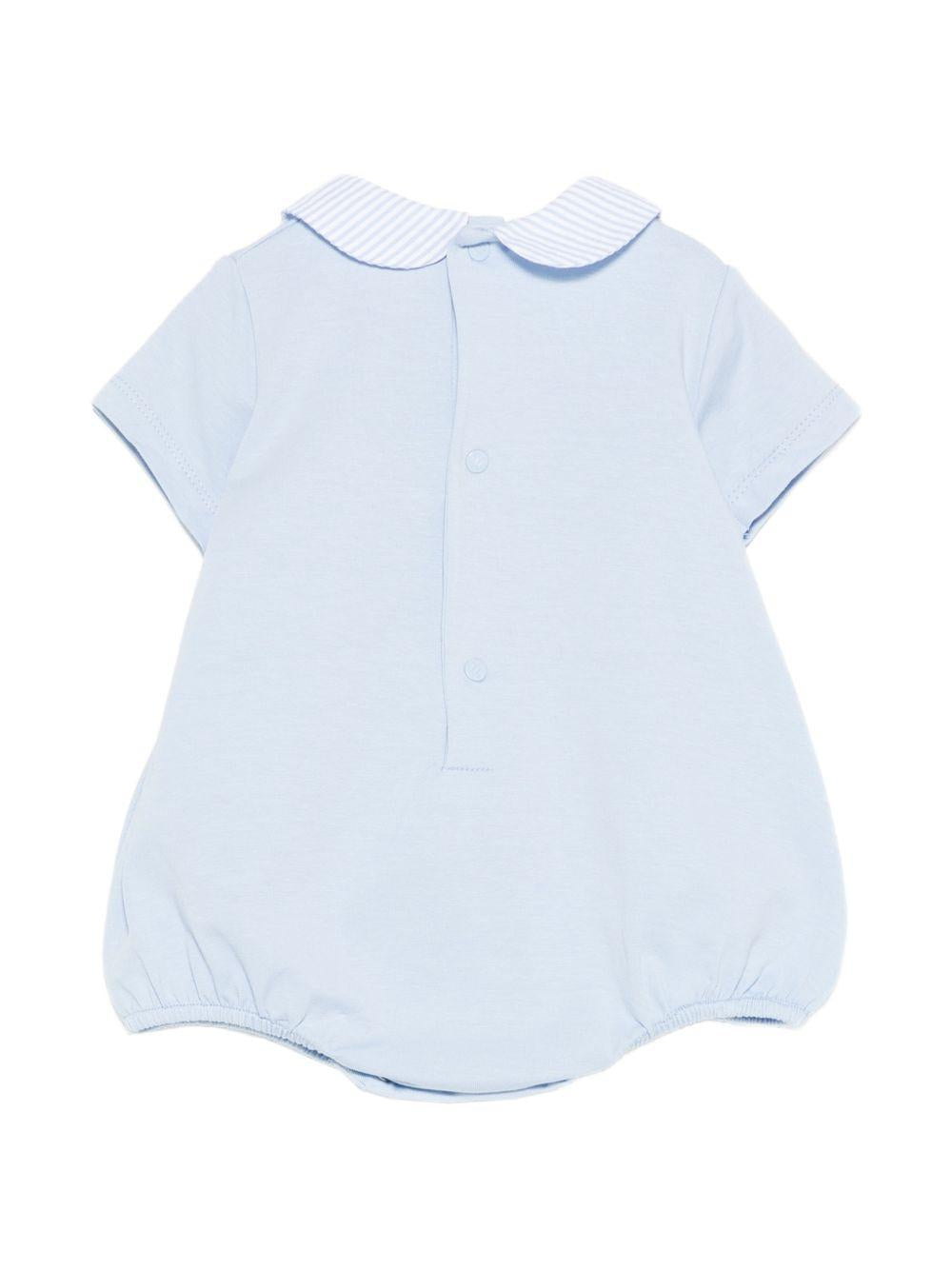 Tutina in cotone con colletto a righe E26128 AZZURRO NANAN KIDS 