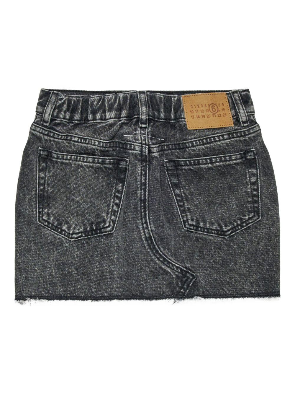 Gonna denim con grafica numerica M60864MM06D M602 MM6 MAISON MARGIELA KIDS 