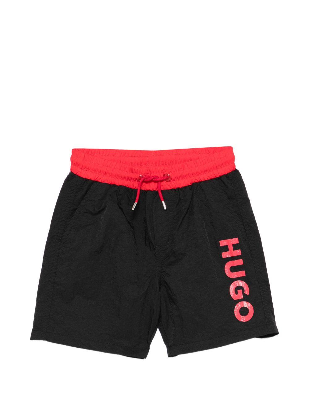 Bermuda da mare con logo laterale G01185 09B HUGO KIDS 