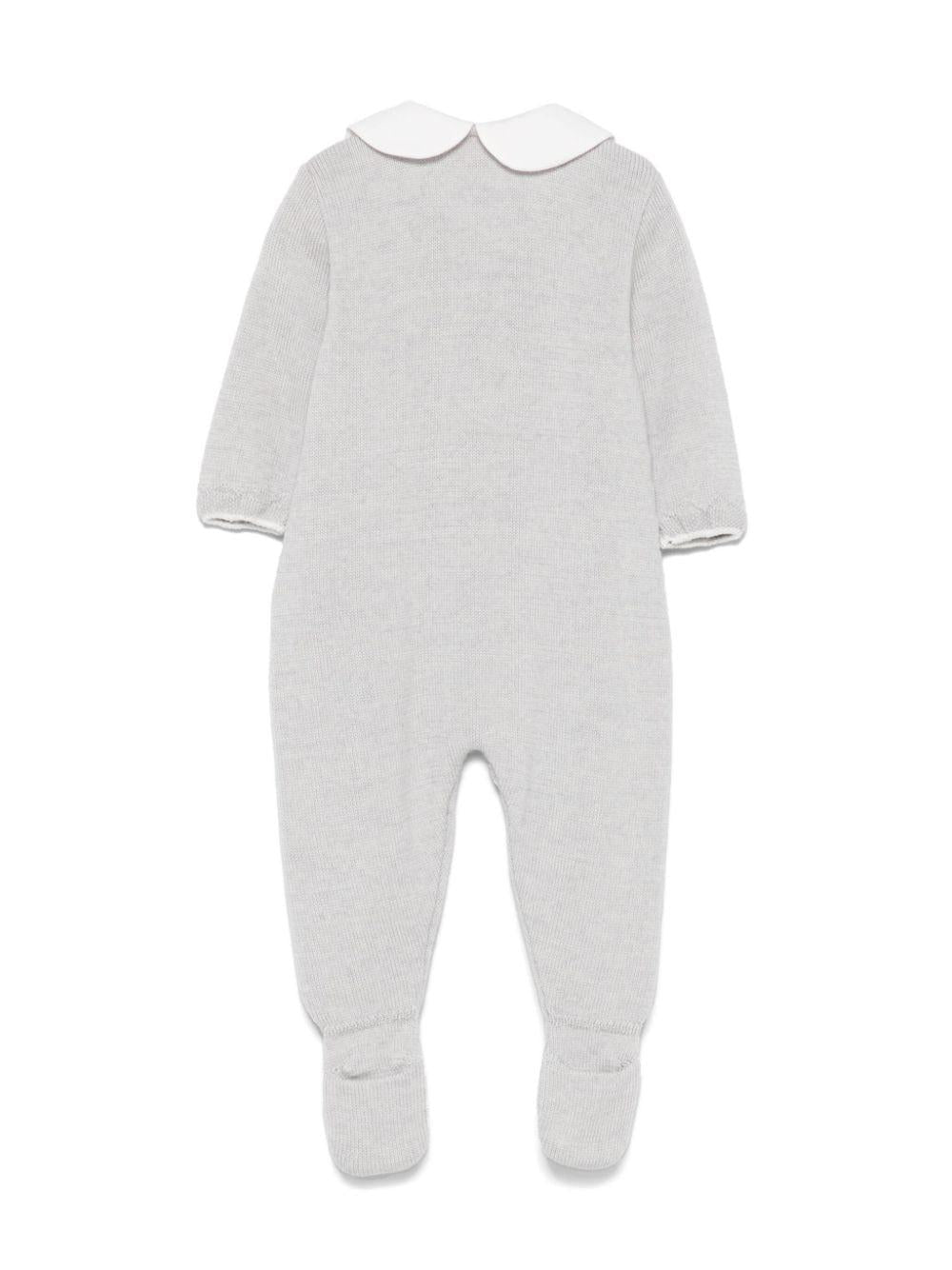Tutina a calzino in maglia grigio neonato