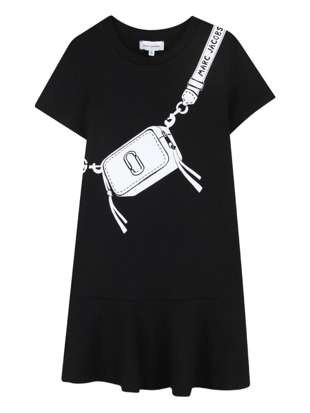Abito in cotone con stampa borsa W60711 09B MARC JACOBS KIDS 