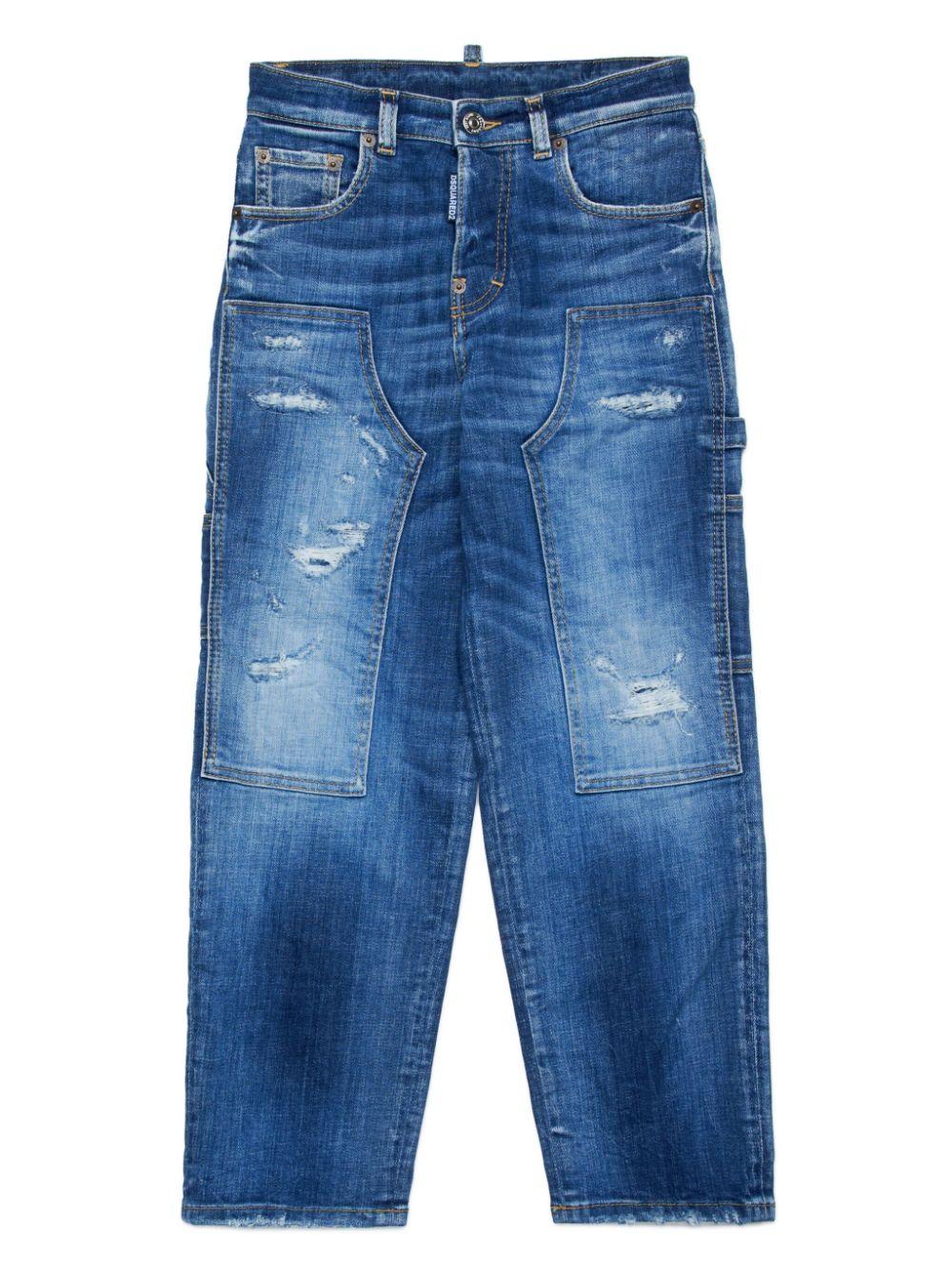 Jeans schiarito con strappi