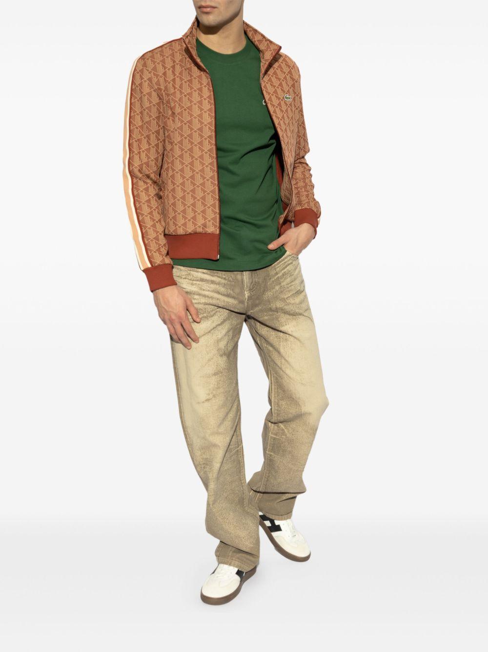 Felpa coccio zip logo monogram all-over SH1368 GTI LACOSTE 