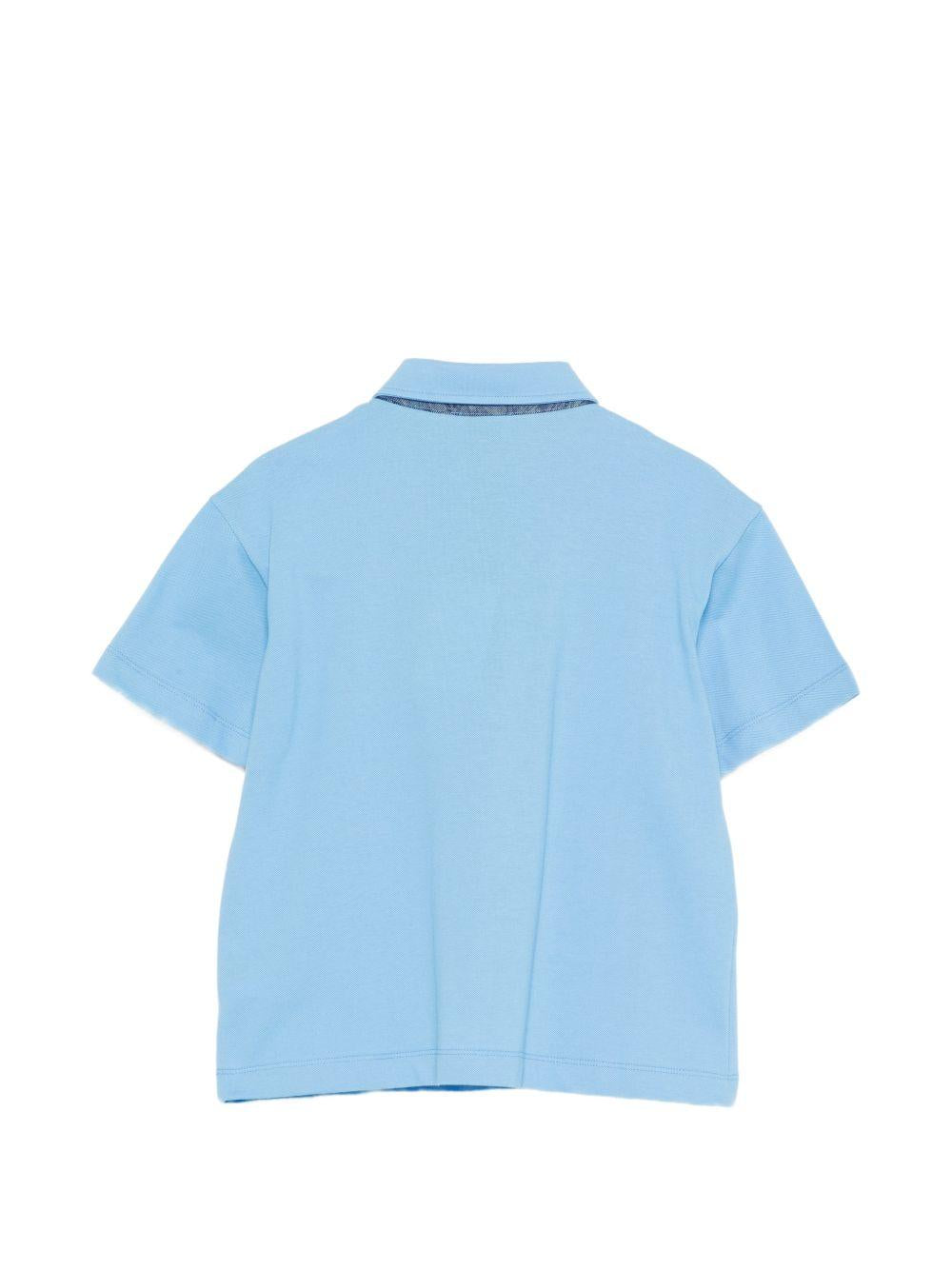 Polo azzurra con ricamo aereo GY8P01Z0022 673 ETRO KIDS 