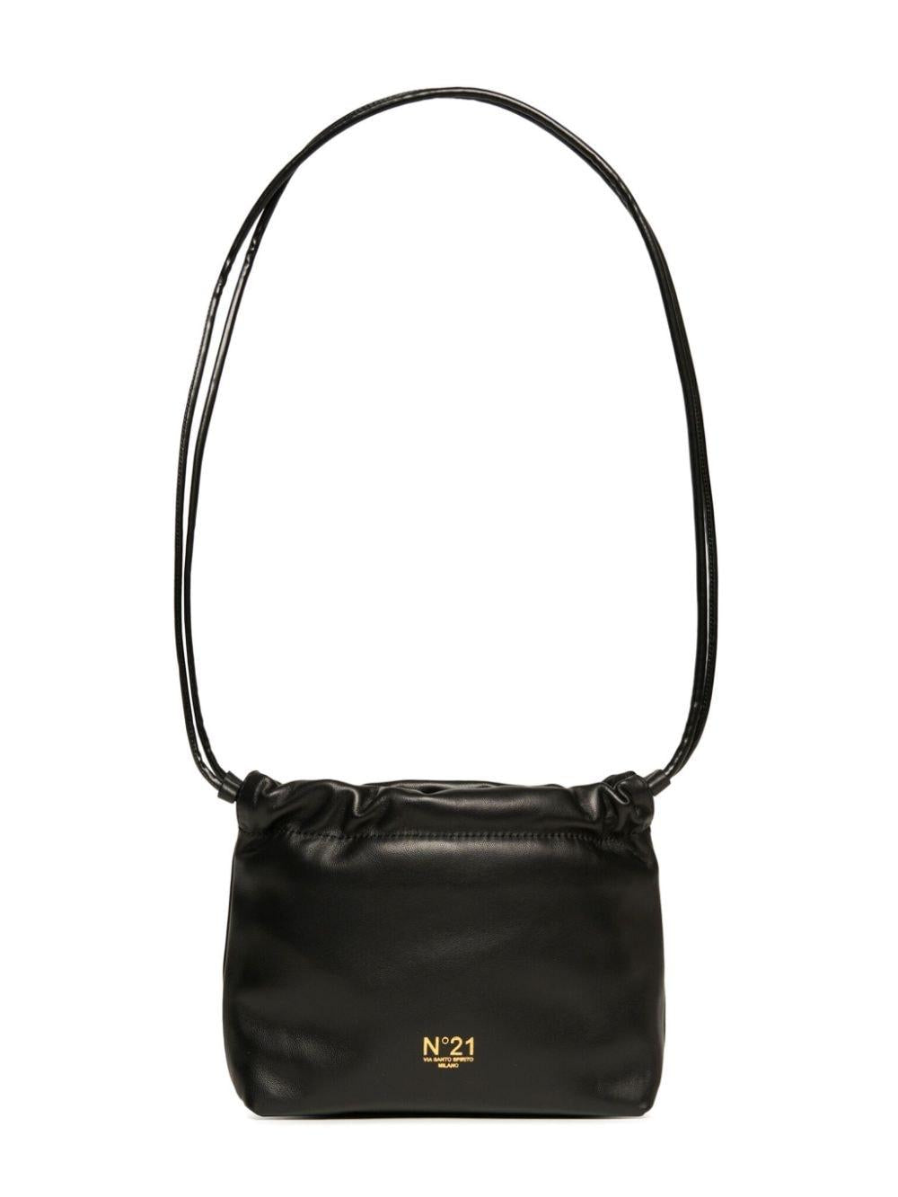Borsa nero a secchiello con coulisse