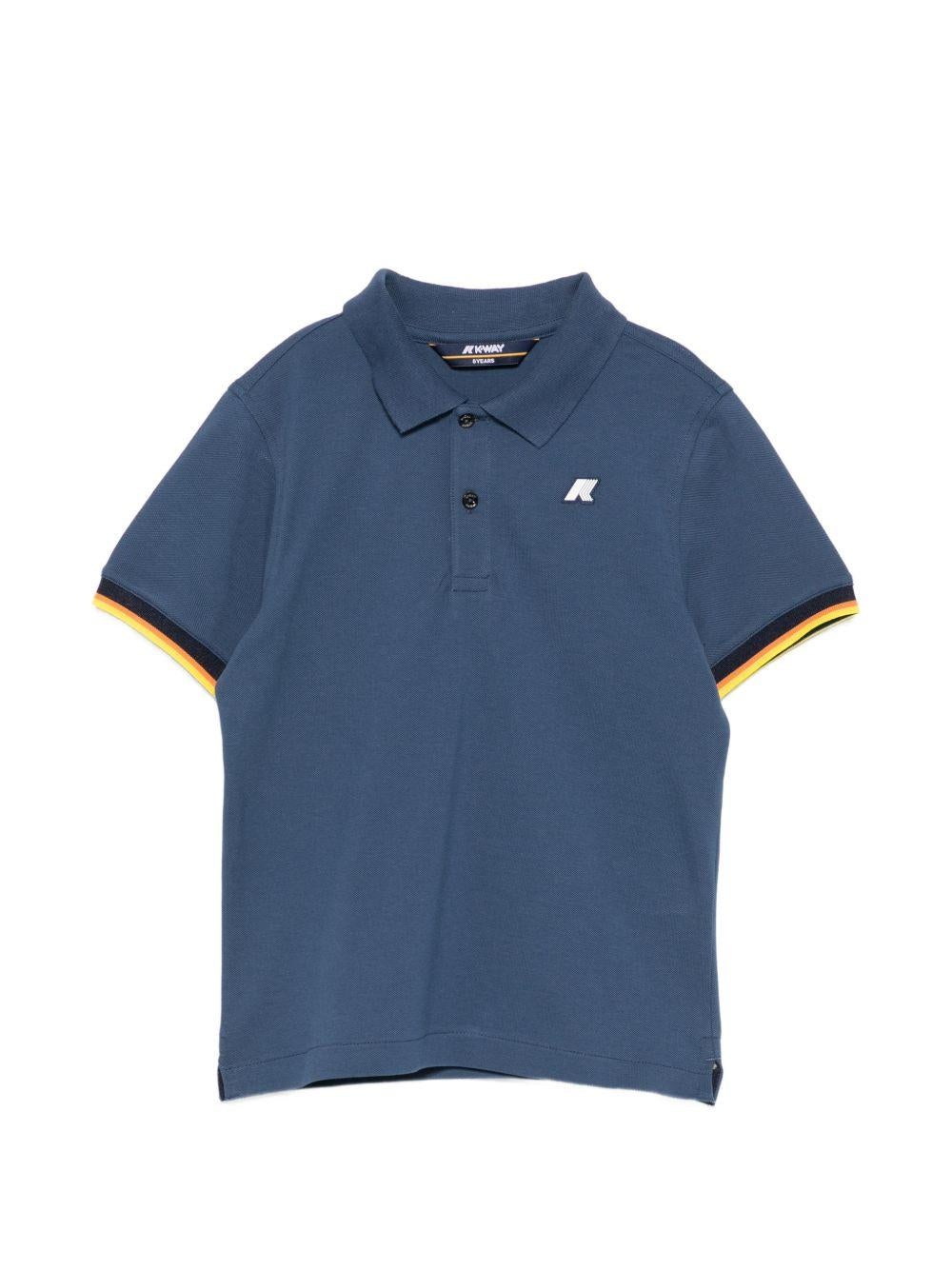 Polo in cotone con bordi rigati K6126LW B67 K-WAY KIDS 